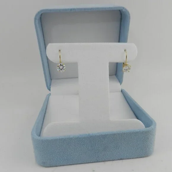 Charles & Colvard Moissanite Earrings (2 ct. t.w. Diamond ) 14K Yellow Gold - Picture 2 of 5